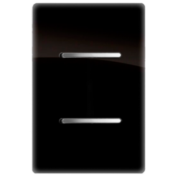 Conjunto Interruptor Duplo 1 Simples + 1 Paralelo 4x2 - Novara Preto Brilhante Cromado